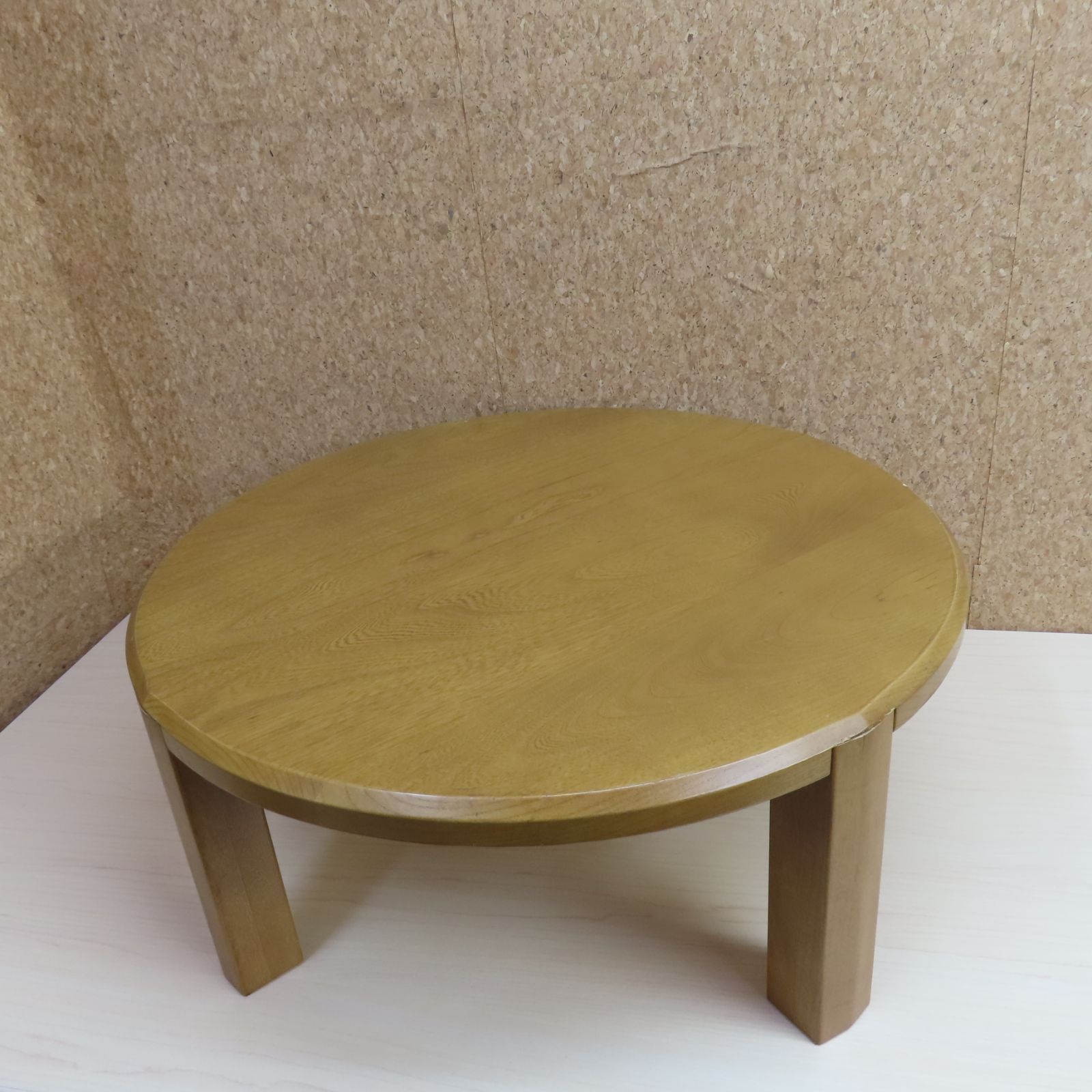 karimoku カリモク ちゃぶ台 丸テーブル 座卓 折り畳み式 折脚 ミニテーブル レトロ 現状品