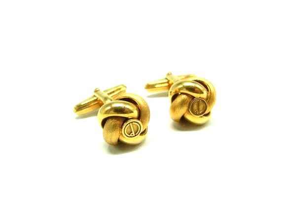 ■美品■ dunhill ダンヒル カフスボタン カフリンクス アクセサリー 紳士 ビジネス メンズ ゴールド系 DM8868