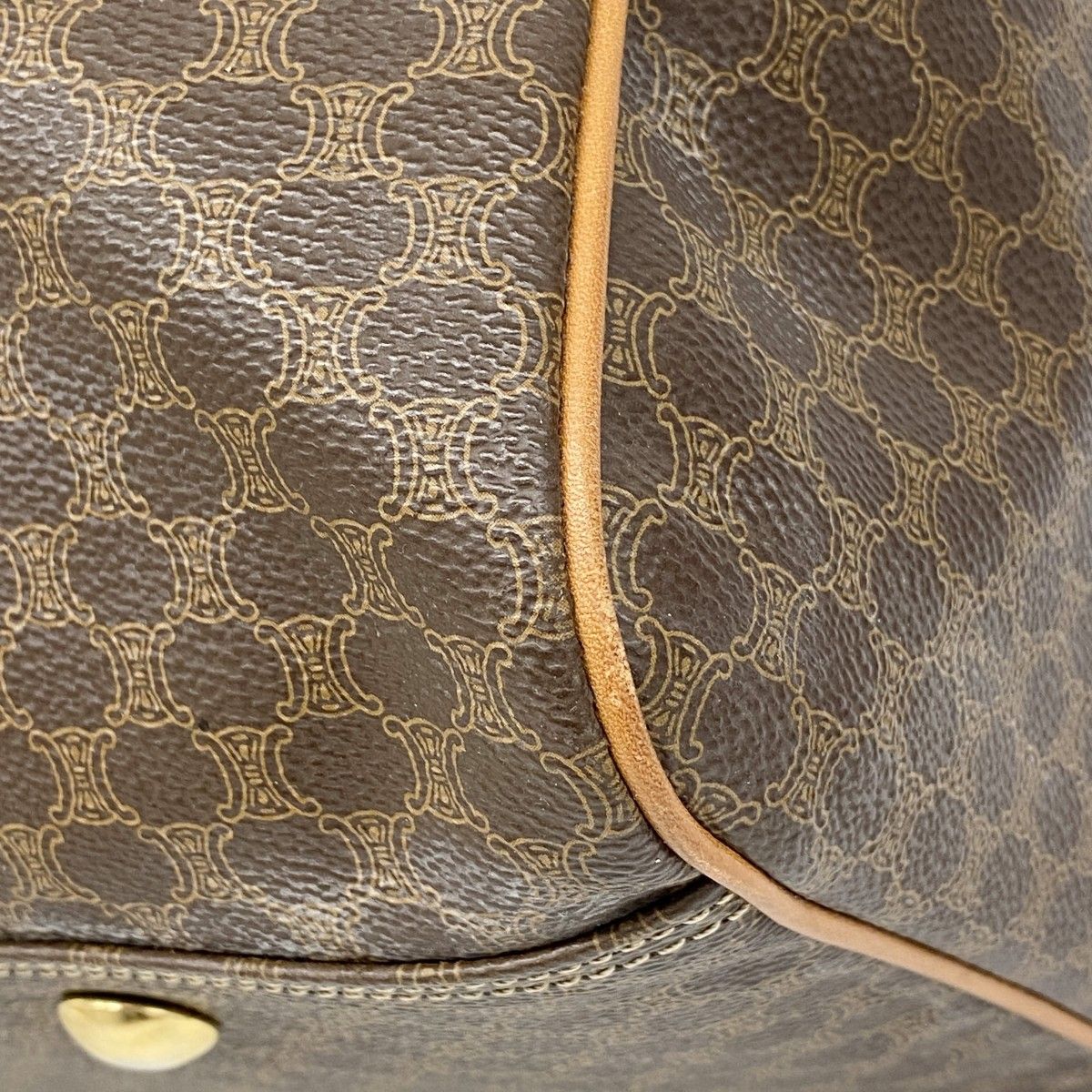ANT02 セリーヌ マカダム ボストンバッグ ゴールド金具 中古・古着通販】CELINE (セリーヌ) マカダム ミニボストンバッグ