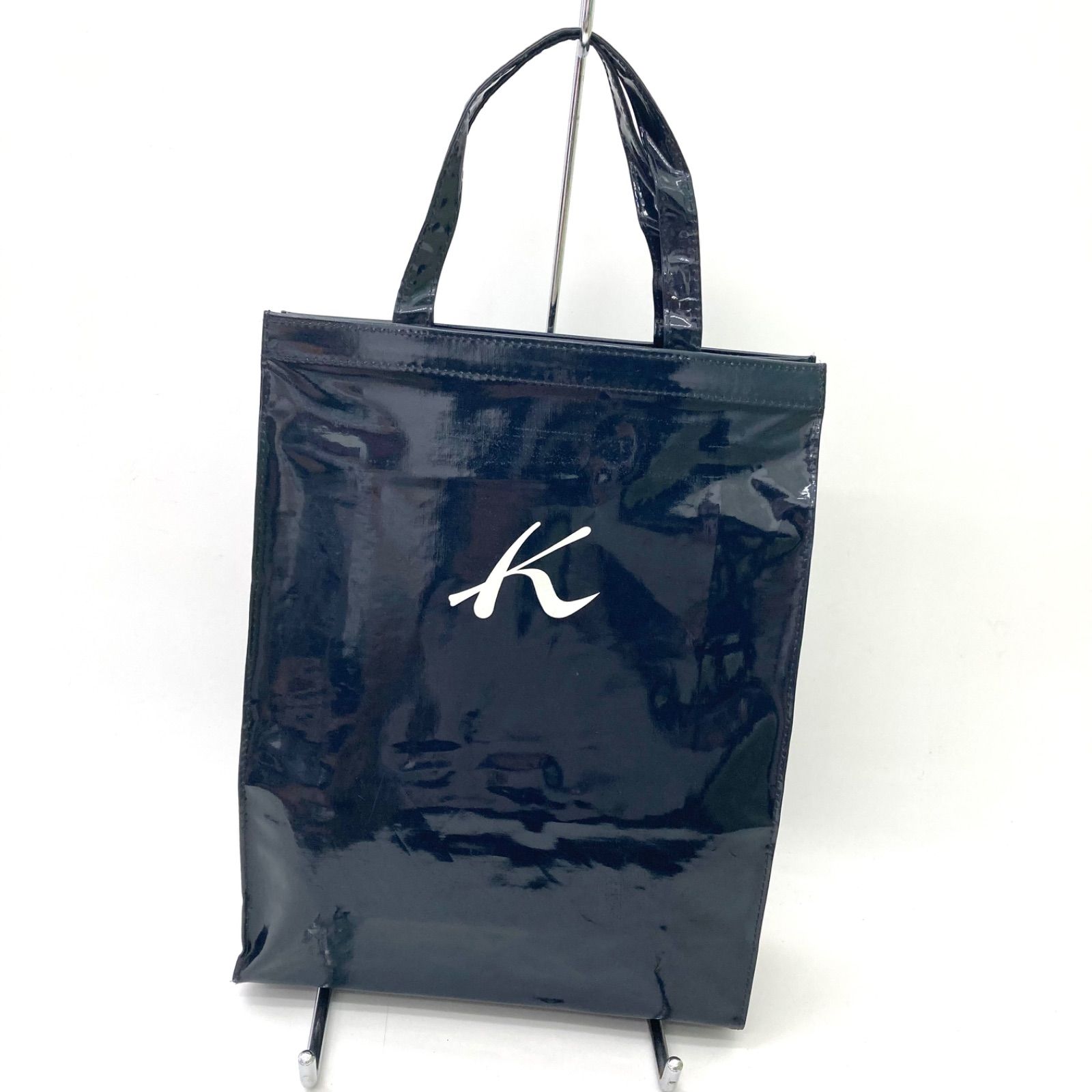 Kitamura】キタムラ ハンドバッグ エナメル ネイビー トートバッグ 