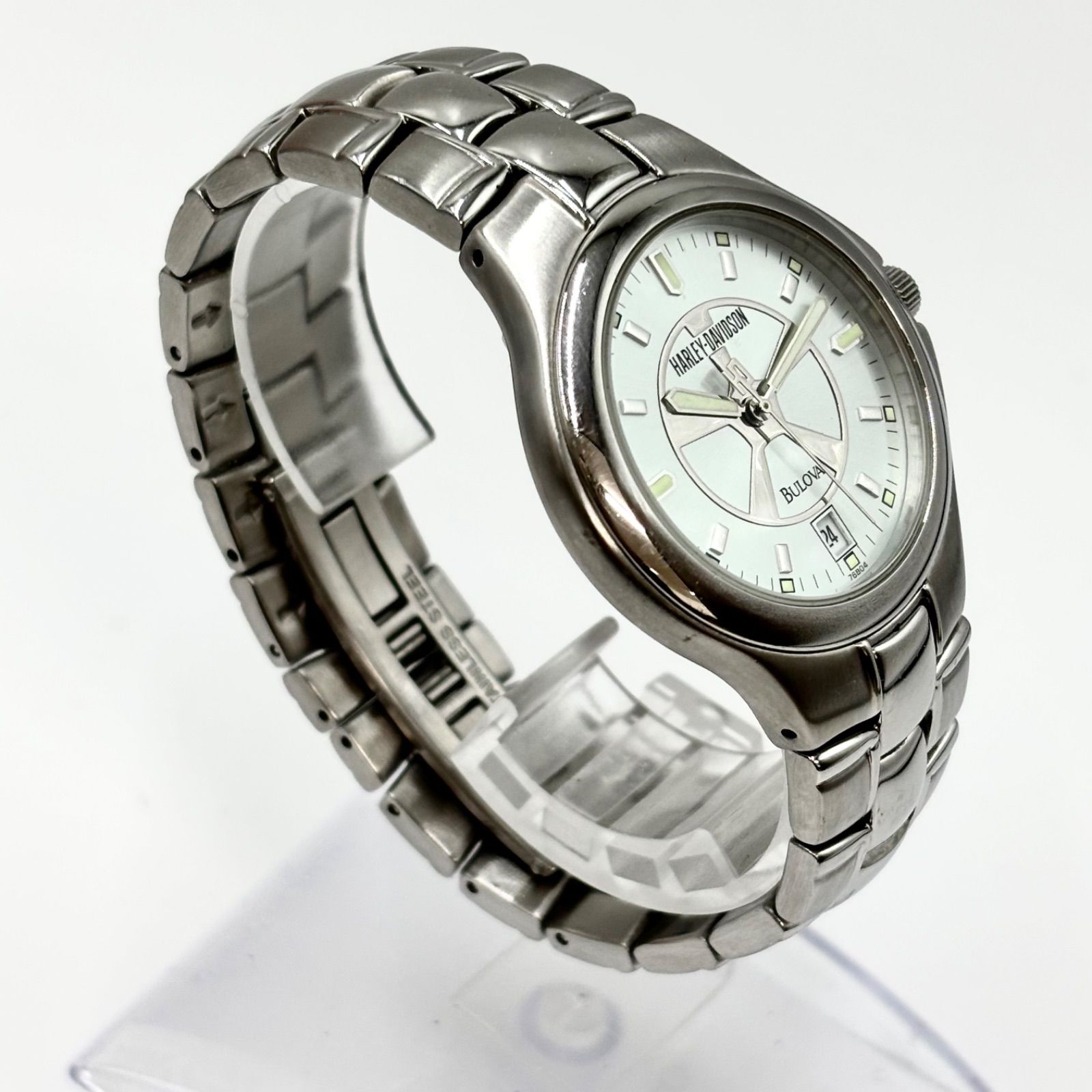 稼動/箱付き】BULOVA ブローバ Harley Davidson ハーレーダビッドソン 