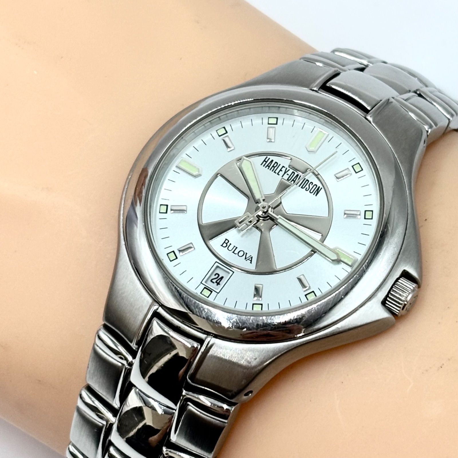 稼動/箱付き】BULOVA ブローバ Harley Davidson ハーレーダビッドソン 