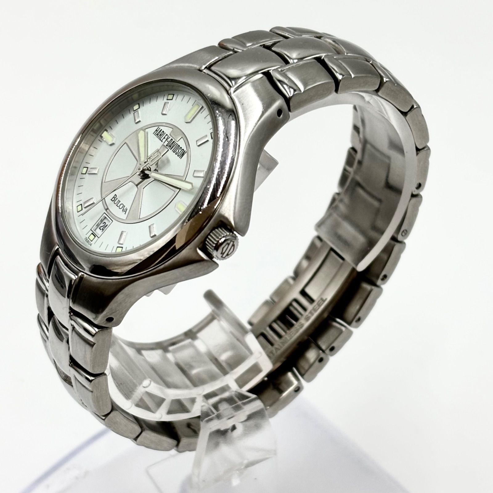 稼動/箱付き】BULOVA ブローバ Harley Davidson ハーレーダビッドソン 