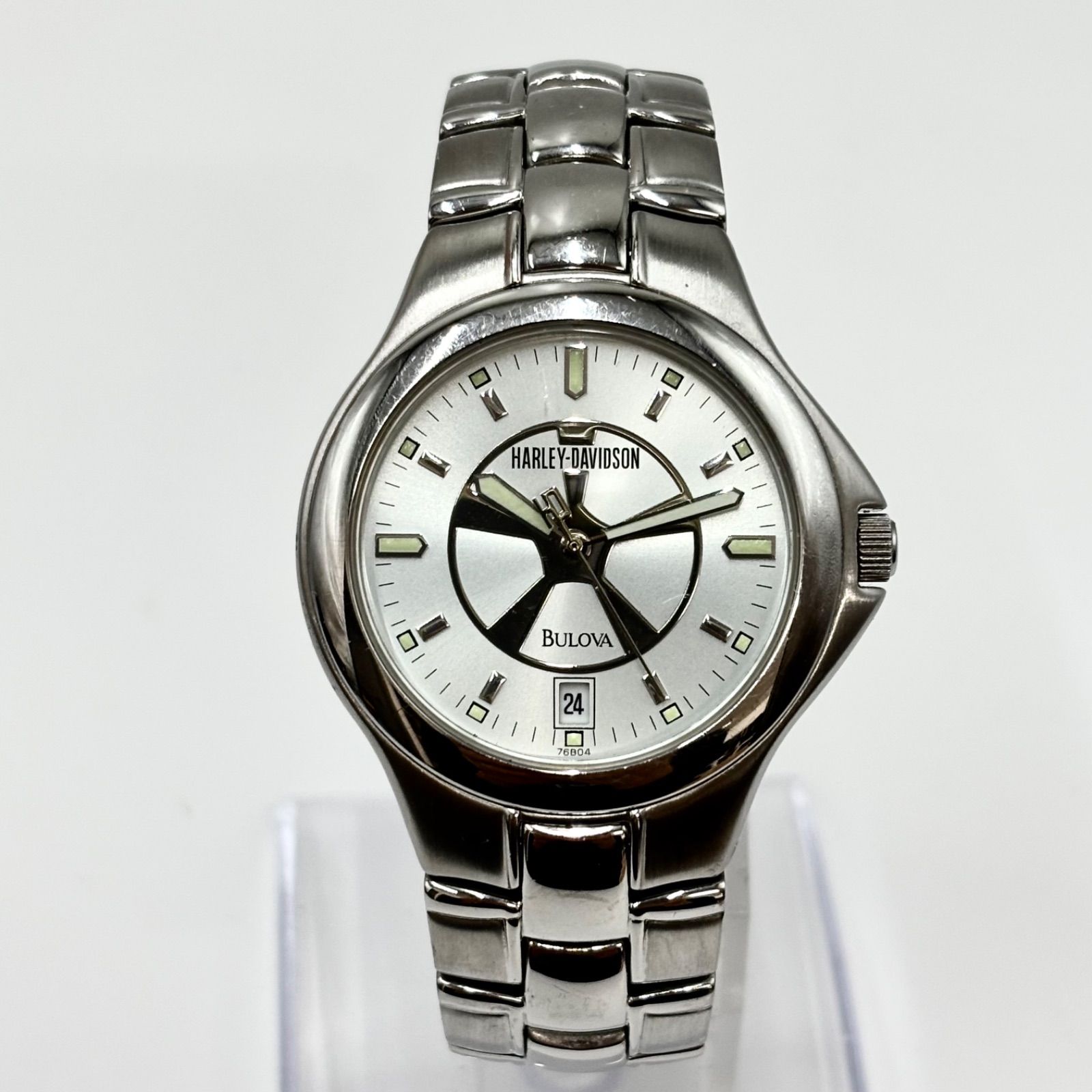 稼動/箱付き】BULOVA ブローバ Harley Davidson ハーレーダビッドソン 