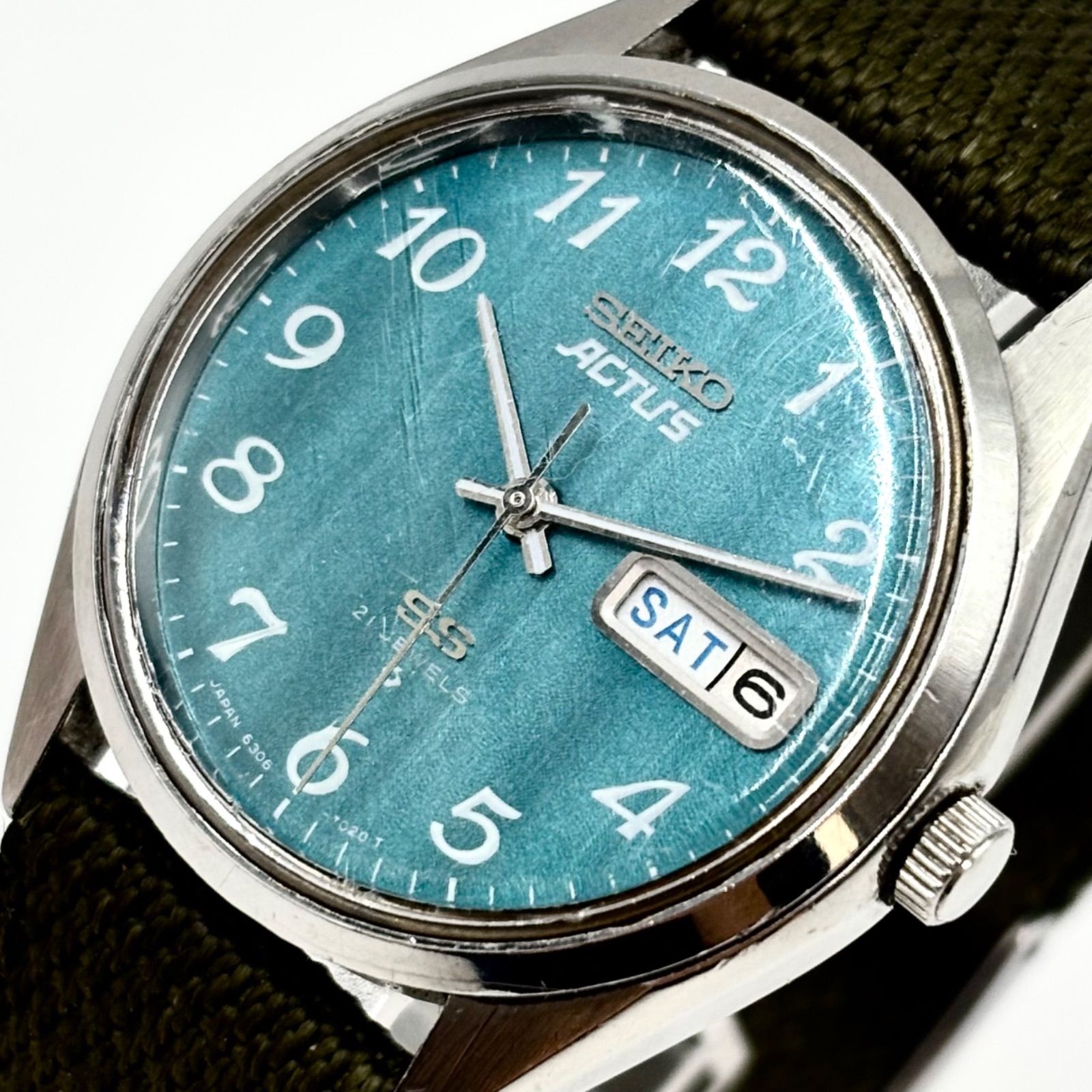 稼動/美品】SEIKO ACTUS/セイコーアクタスSS 腕時計 自動巻き ブルー 