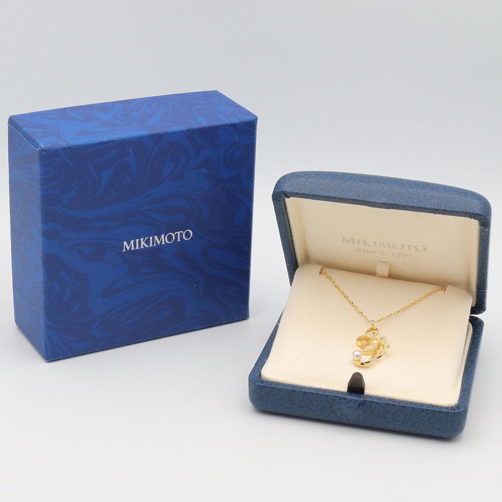 ミキモト MIKIMOTO ネックレス イニシャル パール ネックレス 首回38.5 