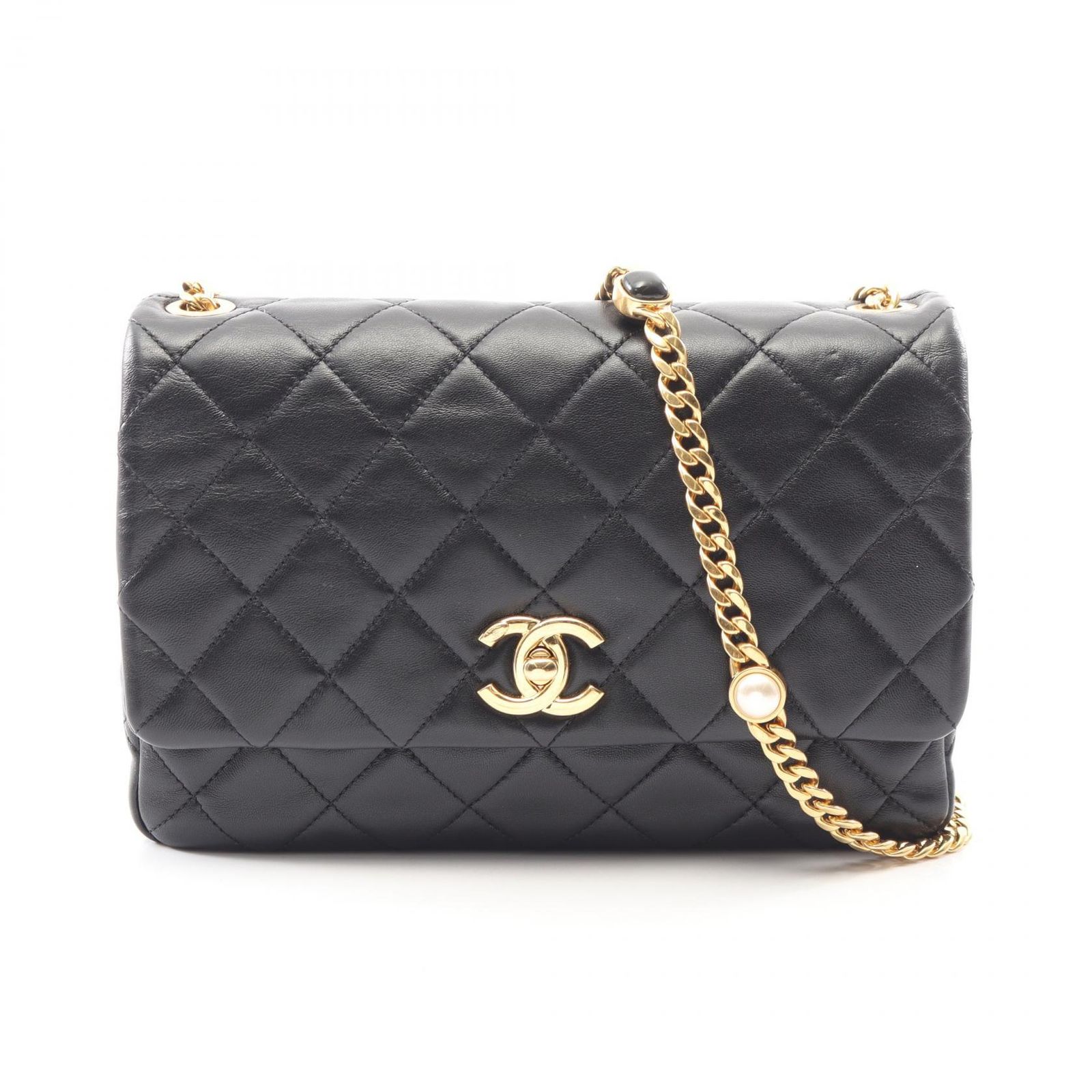 シャネル CHANEL マトラッセ ショルダーバッグ バッグ ラムスキン（羊革） レディース ブラック系 AS3479 【中古】 シャネル CHANEL ショルダーバッグ マトラッセ AS3479 ブラック