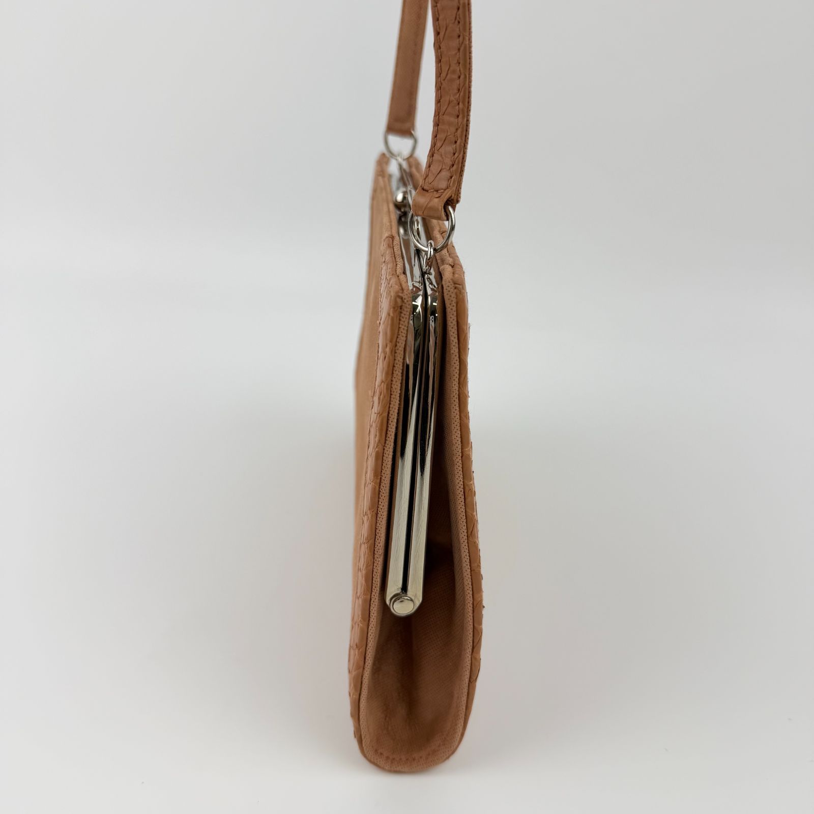 中古】LOEWE ロエベ ハンドバッグ サーモンピンク スエード 