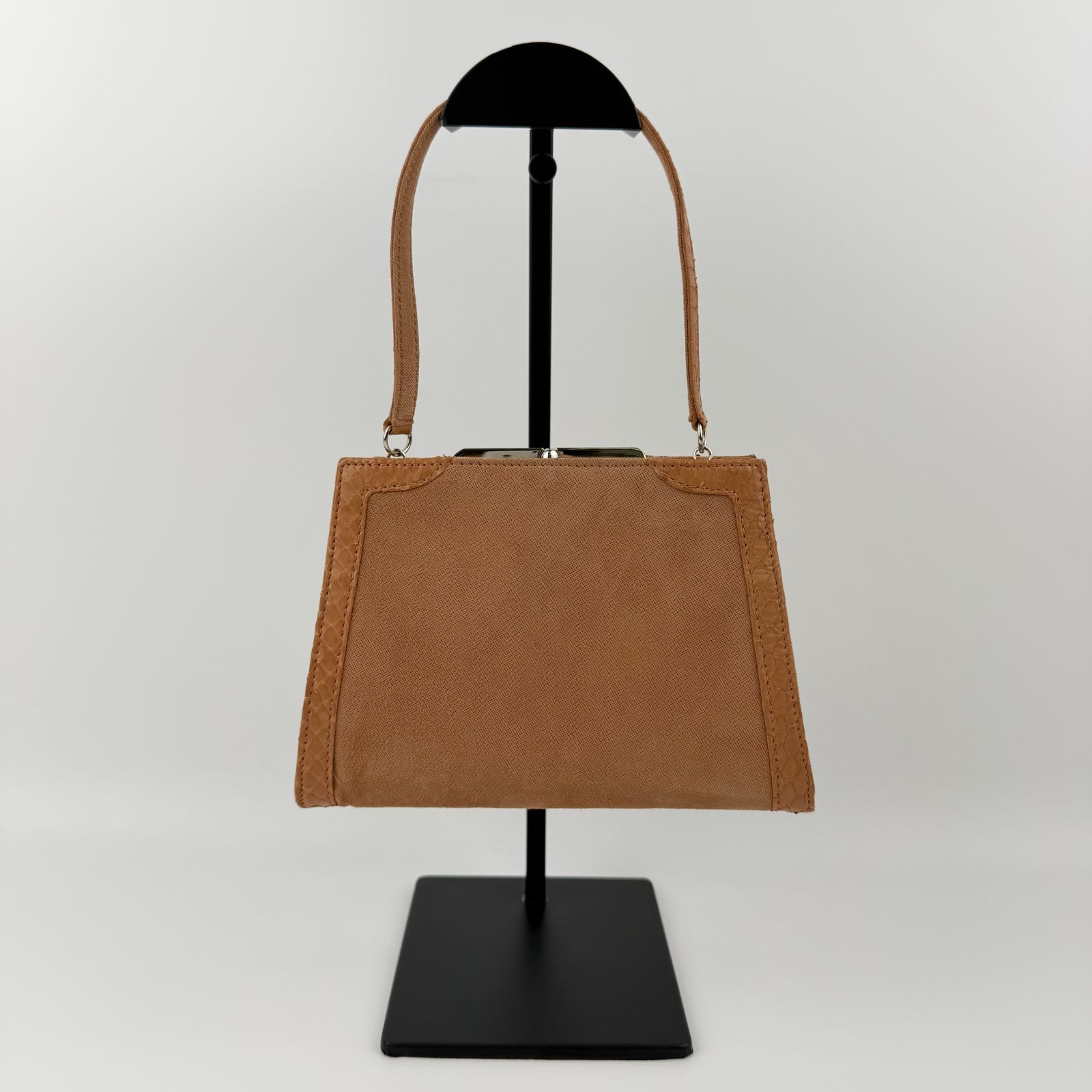 中古】LOEWE ロエベ ハンドバッグ サーモンピンク スエード 