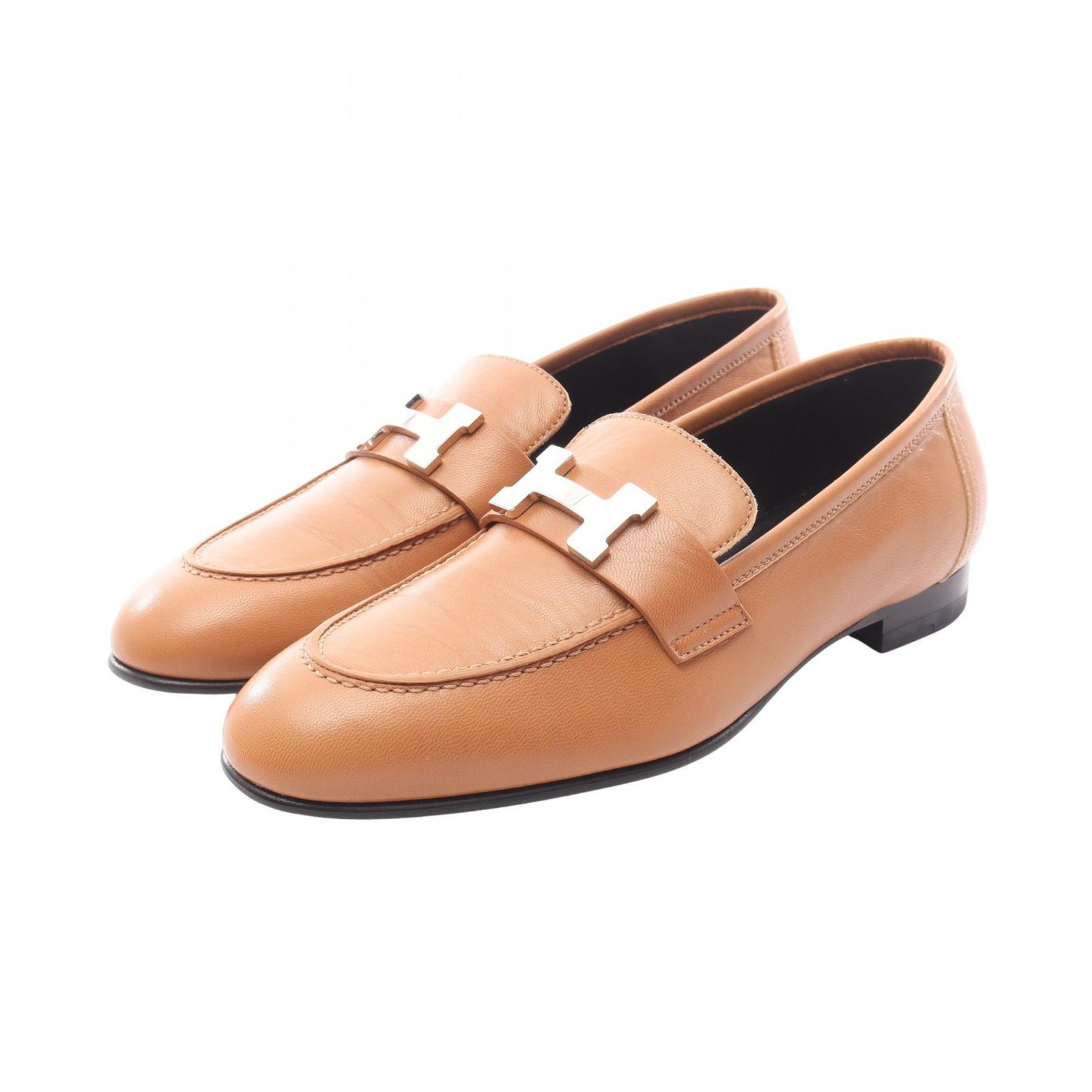 エルメス HERMES ローファー モカシン パリ ベージュ レザー モカシン 