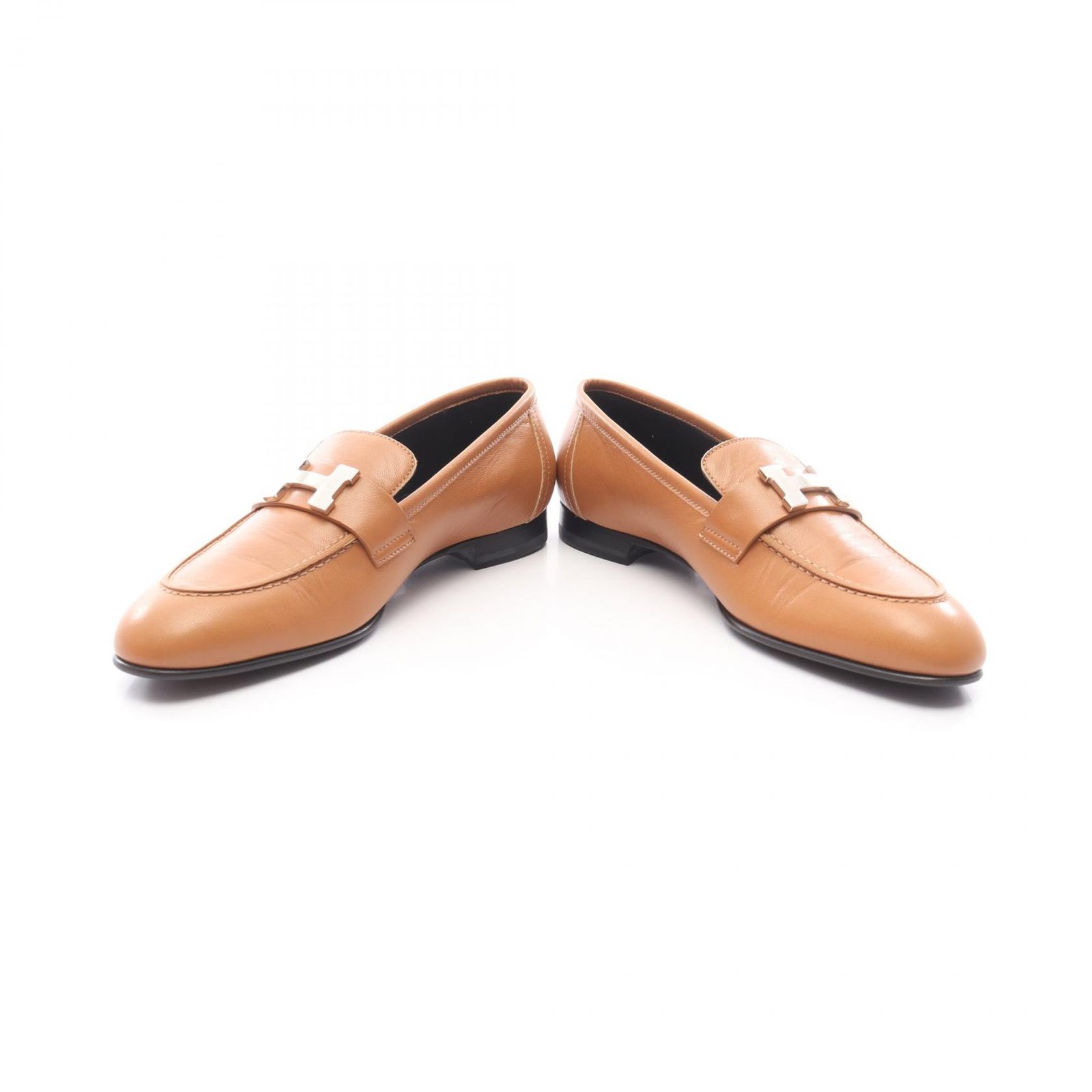 エルメス HERMES ローファー モカシン パリ ベージュ レザー モカシン 