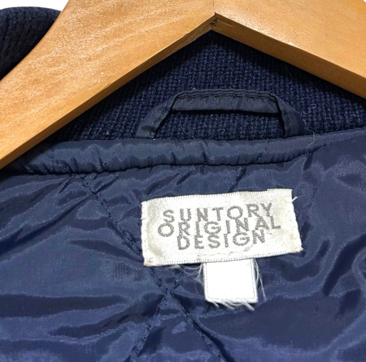 古着 90s vintage SUNTORY BOSS サントリー ボス 本革 袖レザー 刺繍 