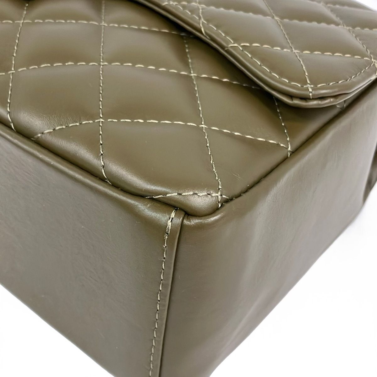 MaisonVincent(メゾンヴァンサン) ショルダーバッグ - カーキ チェーンショルダー/キルティング レザー MaisonVincent(メゾンヴァンサン) ショルダーバッグ - カーキ チェーン