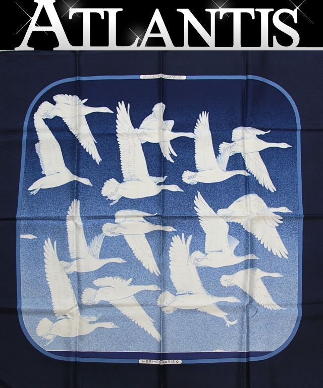 HERMÈS　エルメス　OISEAUX MIGRATEURS スカーフ　カレ90 エルメス HERMES カレ90 大判スカーフ Oiseaux Migrateurs 渡り鳥