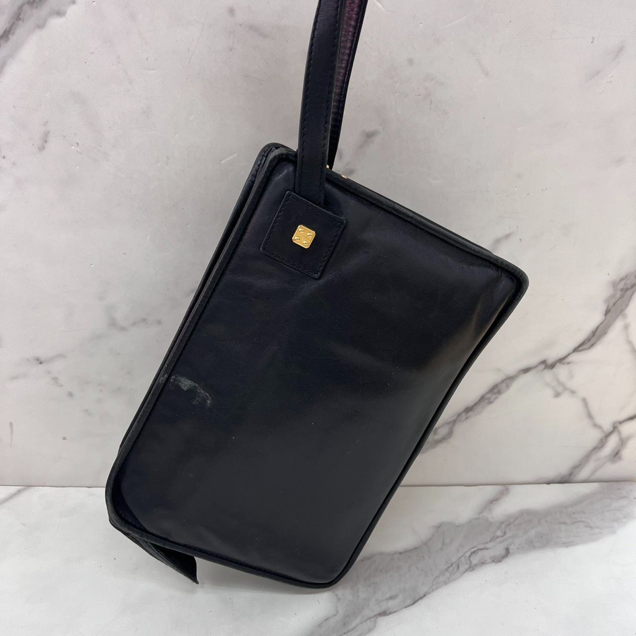 LOEWE ロエベ アナグラム レザー ポーチ クラッチバッグ ブラック