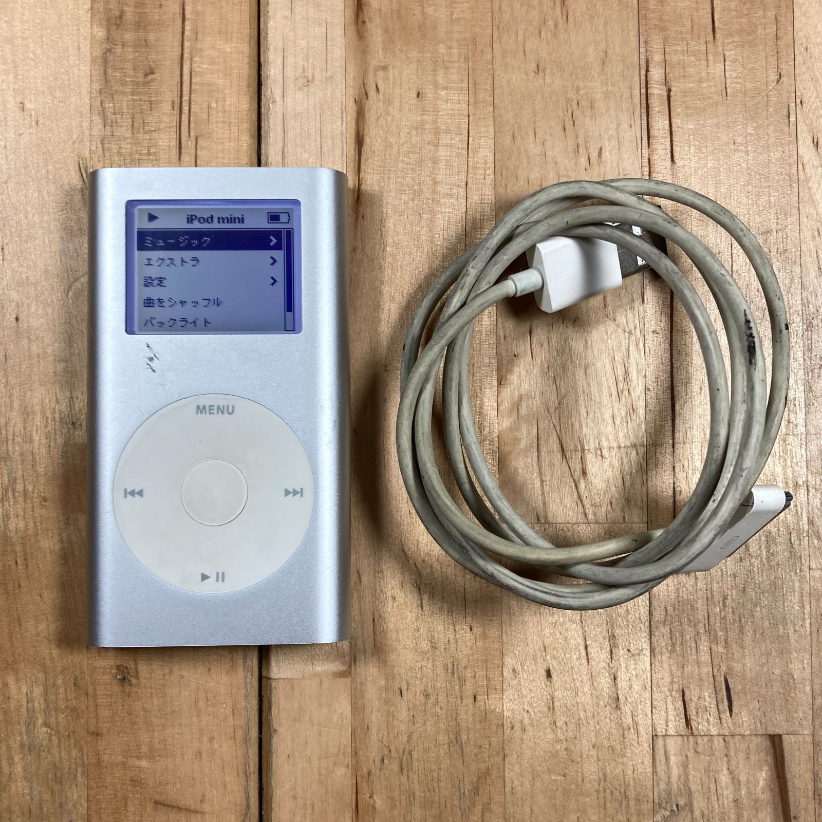 動作確認済】Apple iPod mini 4GB A1051 シルバー USBケーブル付
