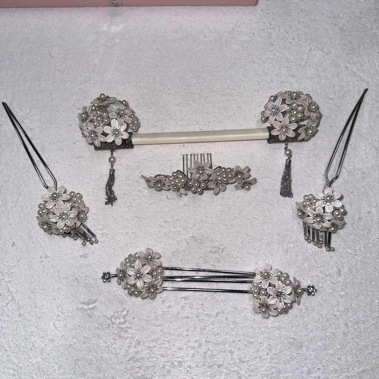 花嫁 和装 髪飾り 6点セット 白 日本髪 文金高島田 上品 簪 かんざし