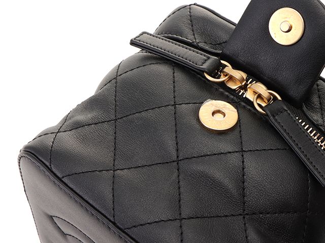 CHANEL シャネル バッグ マトラッセ 2way横型バニティ ブラック/GP