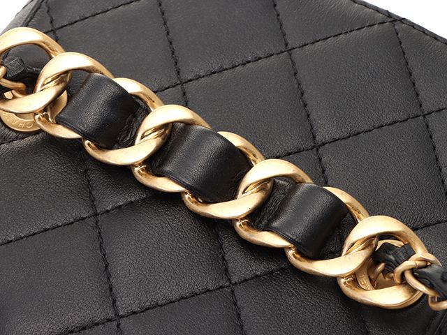 CHANEL シャネル バッグ マトラッセ 2way横型バニティ ブラック/GP