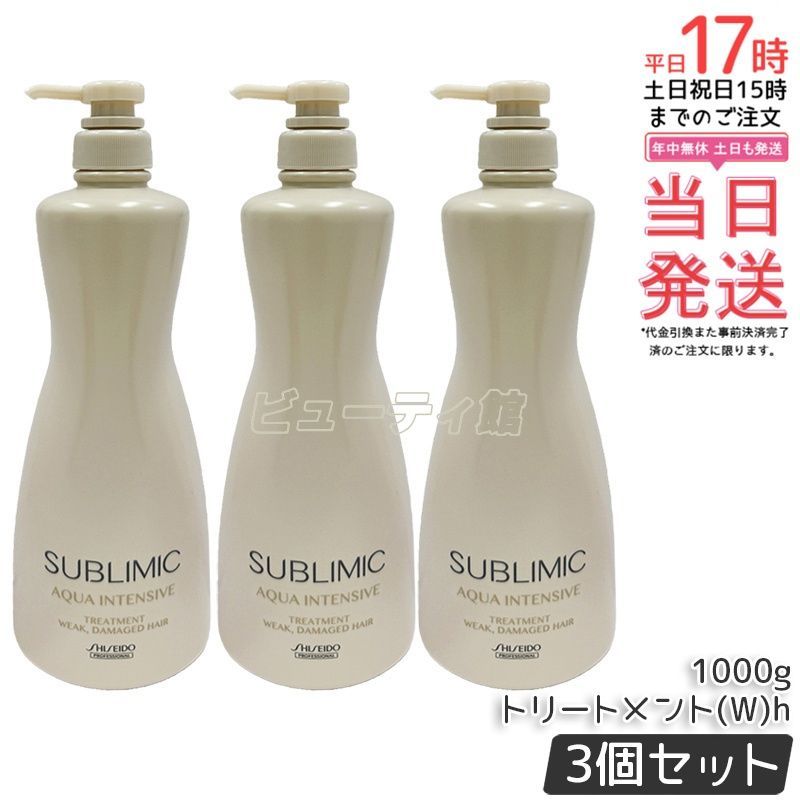 【3個セット】資生堂 アクアインテンシブ トリートメント W 1000g*3｜ダブルリペアシステム 髪密度アップ ダメージケア キューティクル補強 業務用大容量【国内正規品・送料無料】