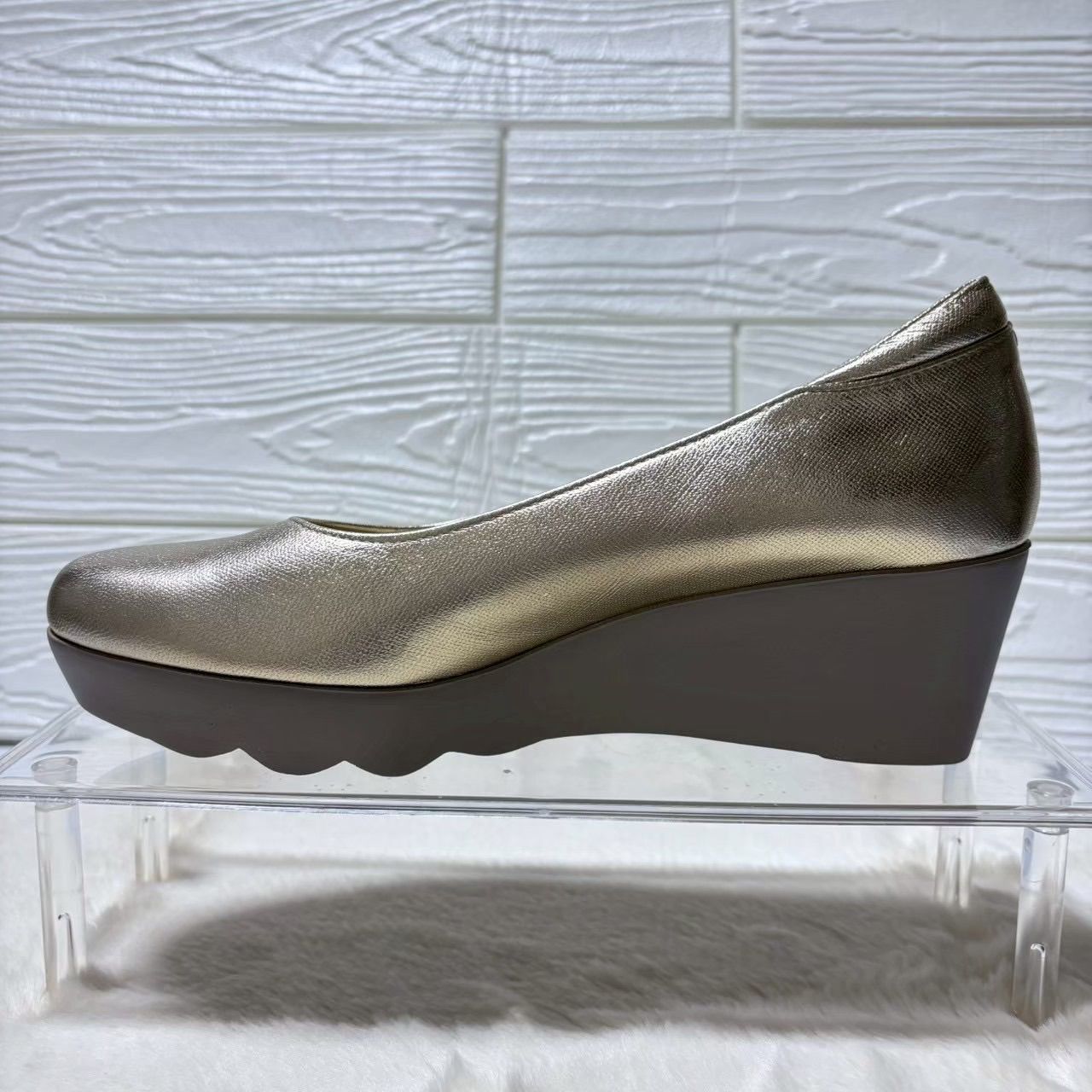 Hills Avenue ヒルズアベニュー ウェッジソール パンプス23cm ゴールド