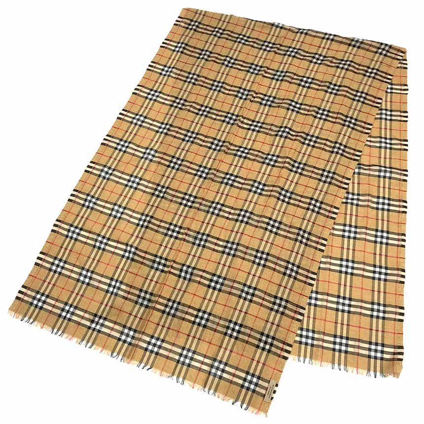 BURBERRY バーバリー チェック ストール ショール ベージュ系 美品