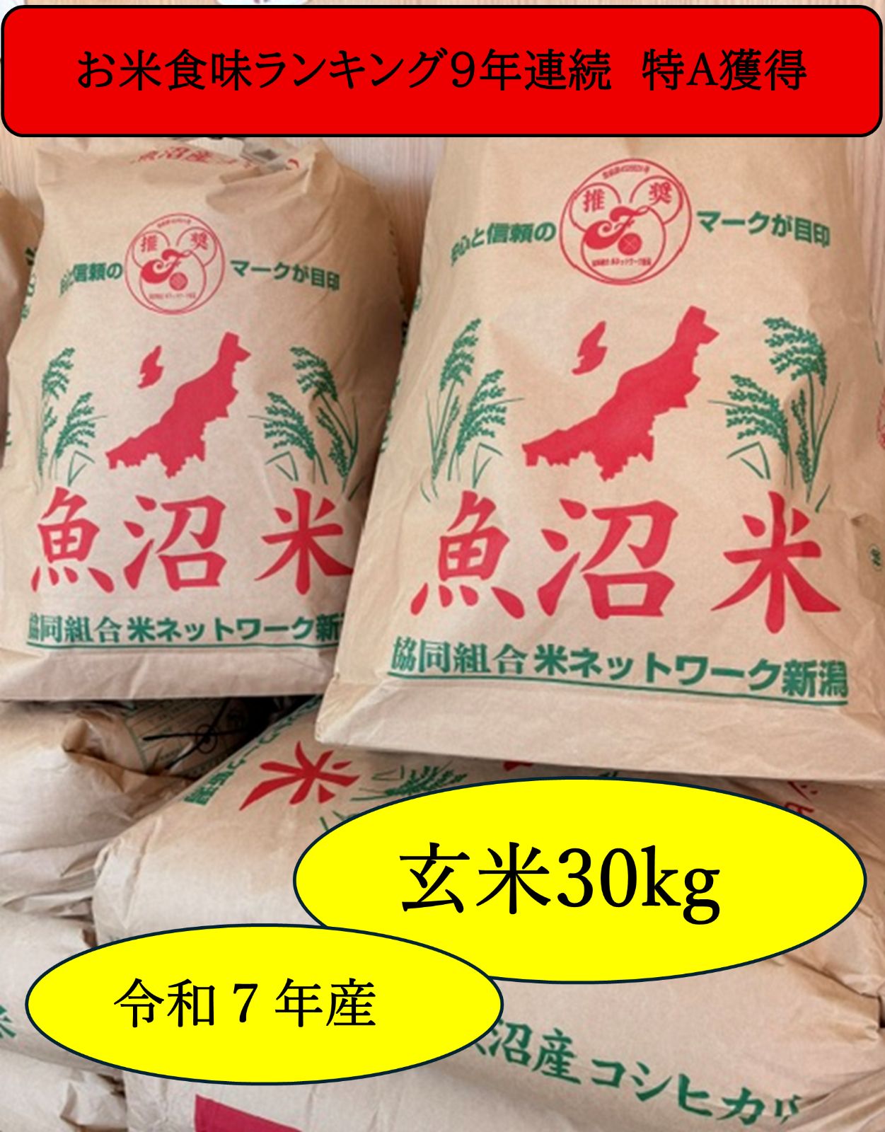 玄米30kg】特A 魚沼産コシヒカリ 令和7年産 送料込 - メルカリ