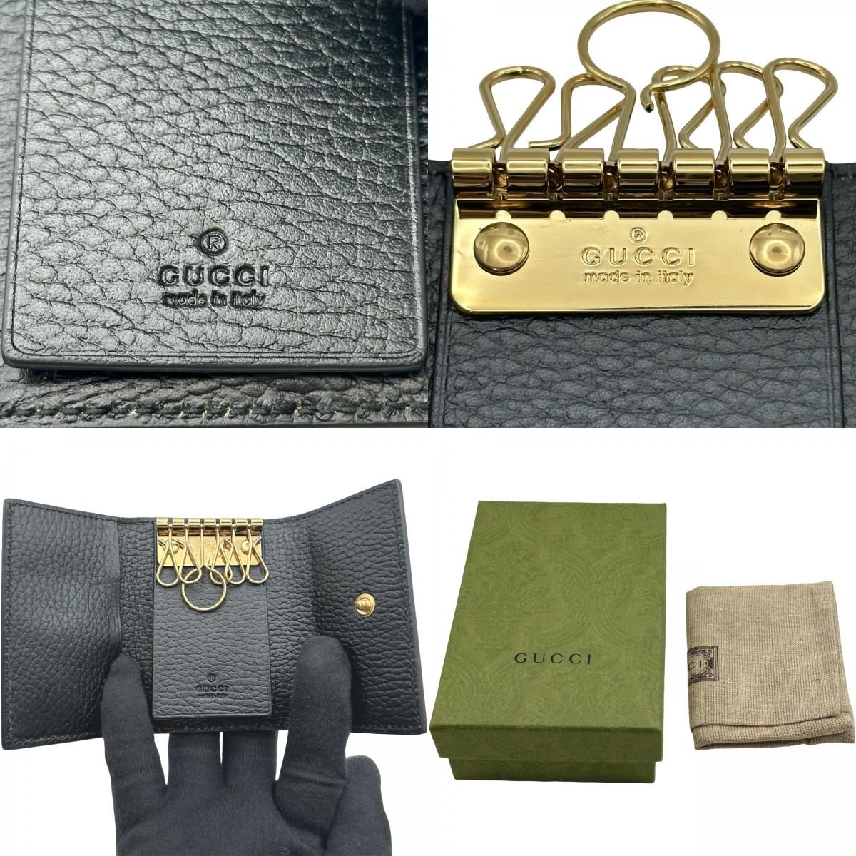 未使用級✨グッチ　GGスプリーム　マーモント　キーケース　ブラック グッチ GUCCI GGマーモントキーケース 456118 ブラック GGスプリーム