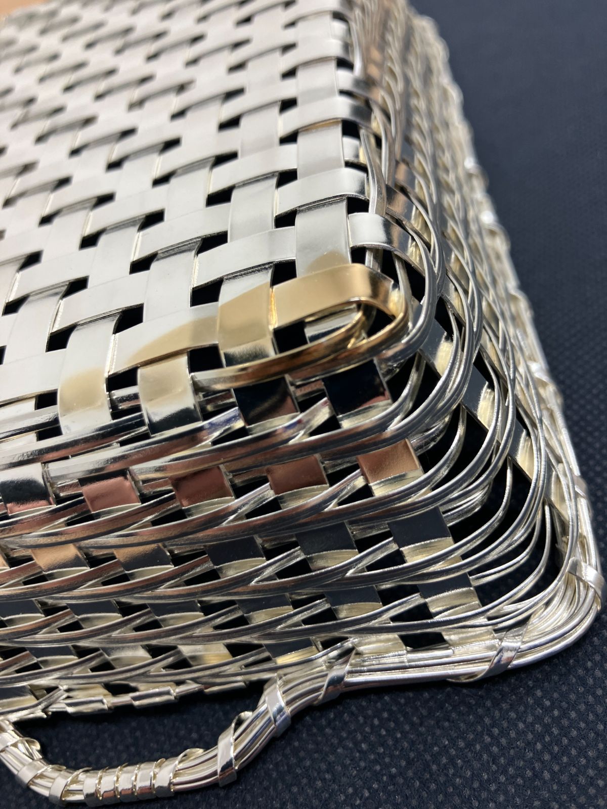 極美品】銀座 和光 WAKO 銀仕上げ バスケット シルバー トレー