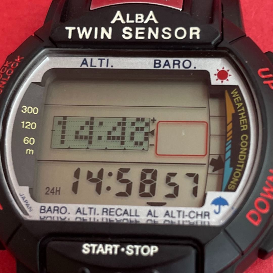 ALBA ツインセンサー W750-4A00 フェイスのみ 気圧計/高度計/温度計 QZ