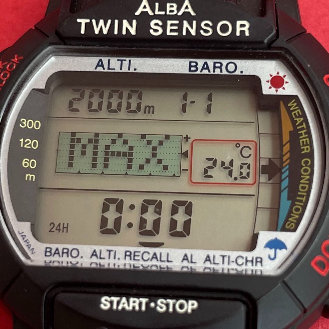 ALBA デプスセンサー W760-4A00 稼働中 ALBA ツインセンサー W750-4A00 フェイスのみ 気圧計/高度計/温度計 QZ