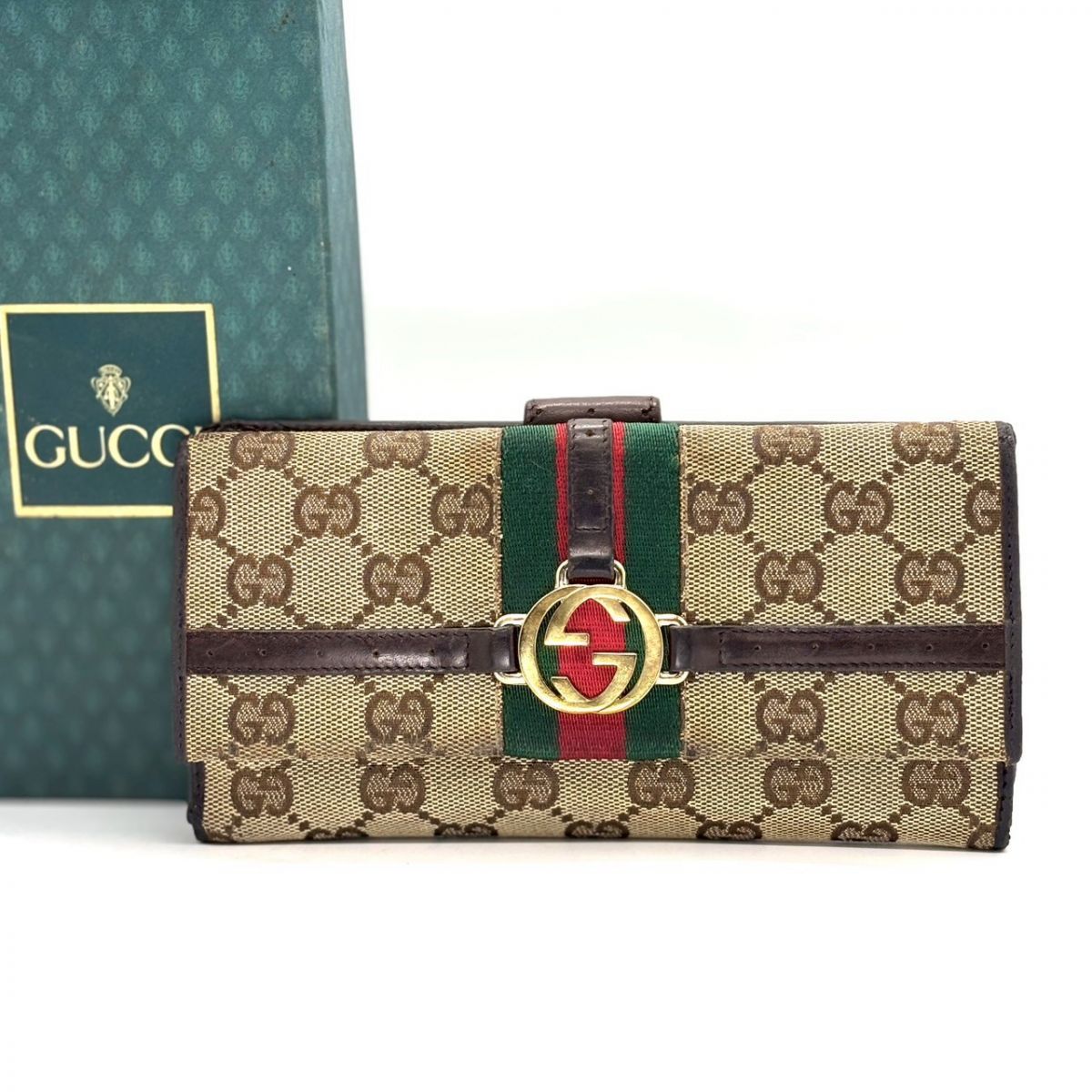 時代を越える気品】 GUCCI 長財布 GGキャンバス インターロッキング