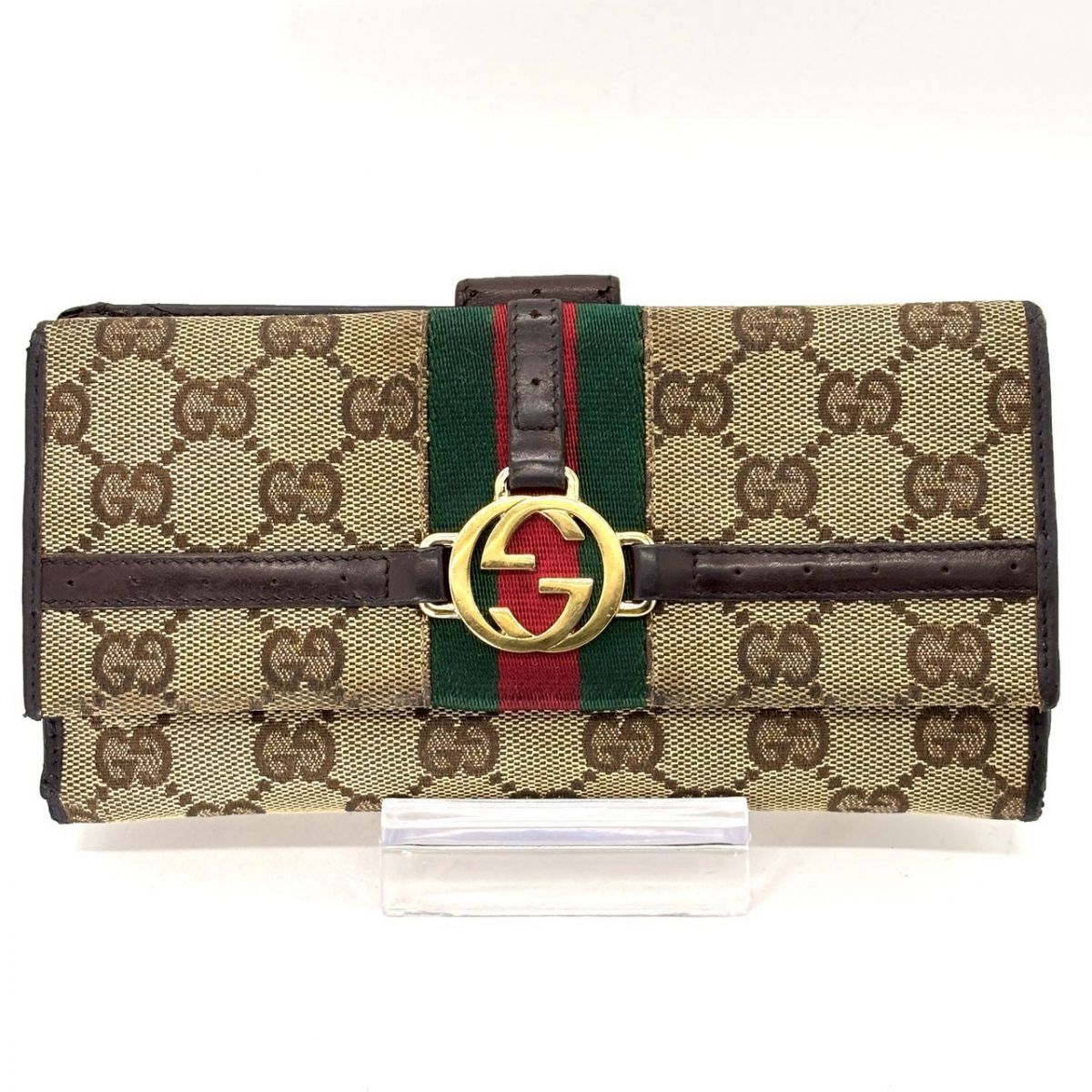 時代を越える気品】 GUCCI 長財布 GGキャンバス インターロッキング