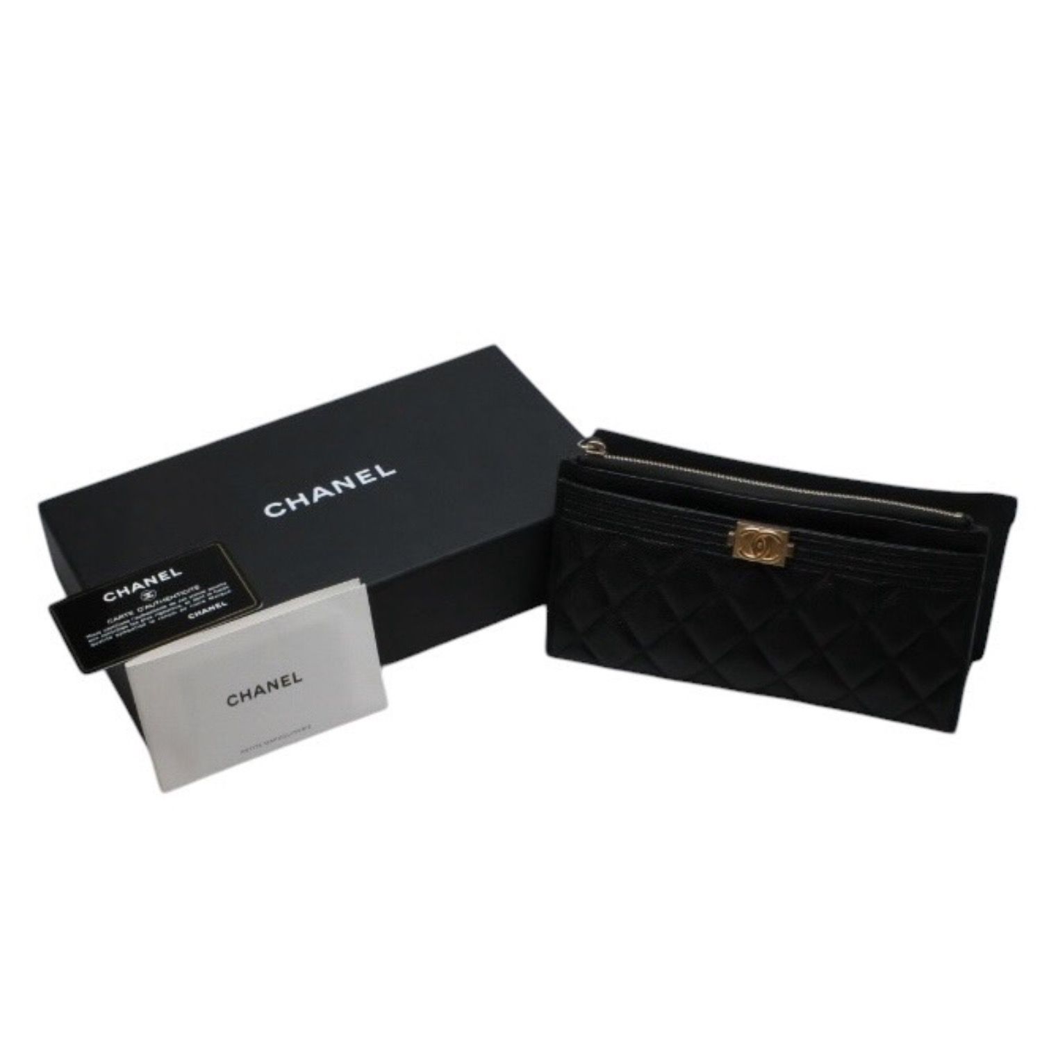 BOY CHANEL ボーイシャネル　キャビアスキン財布 Chanel】キャビアスキン ボーイシャネル 長財布 新品級 (CHANEL/長財布