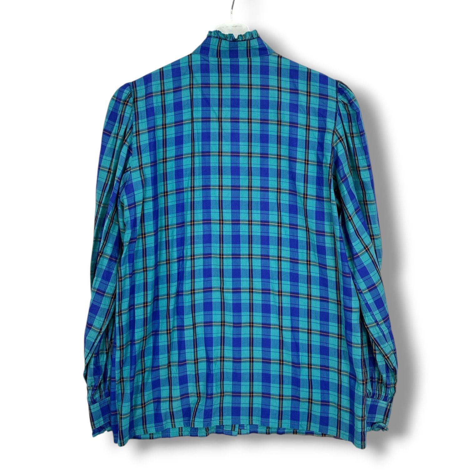 HANAE MORI TOPS ハナエモリ チェックフリルシャツ 長袖シャツ 