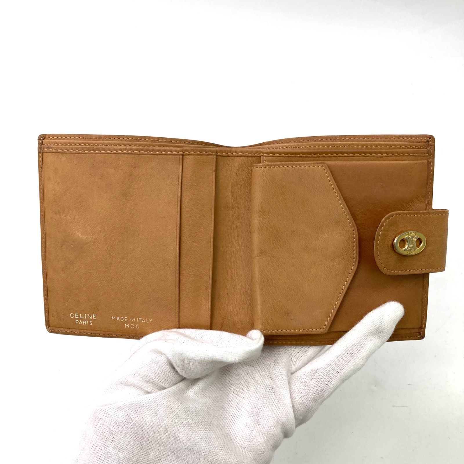 CELINE】セリーヌ 二つ折り財布 トリオンフ ブラウン ヴィンテージ 