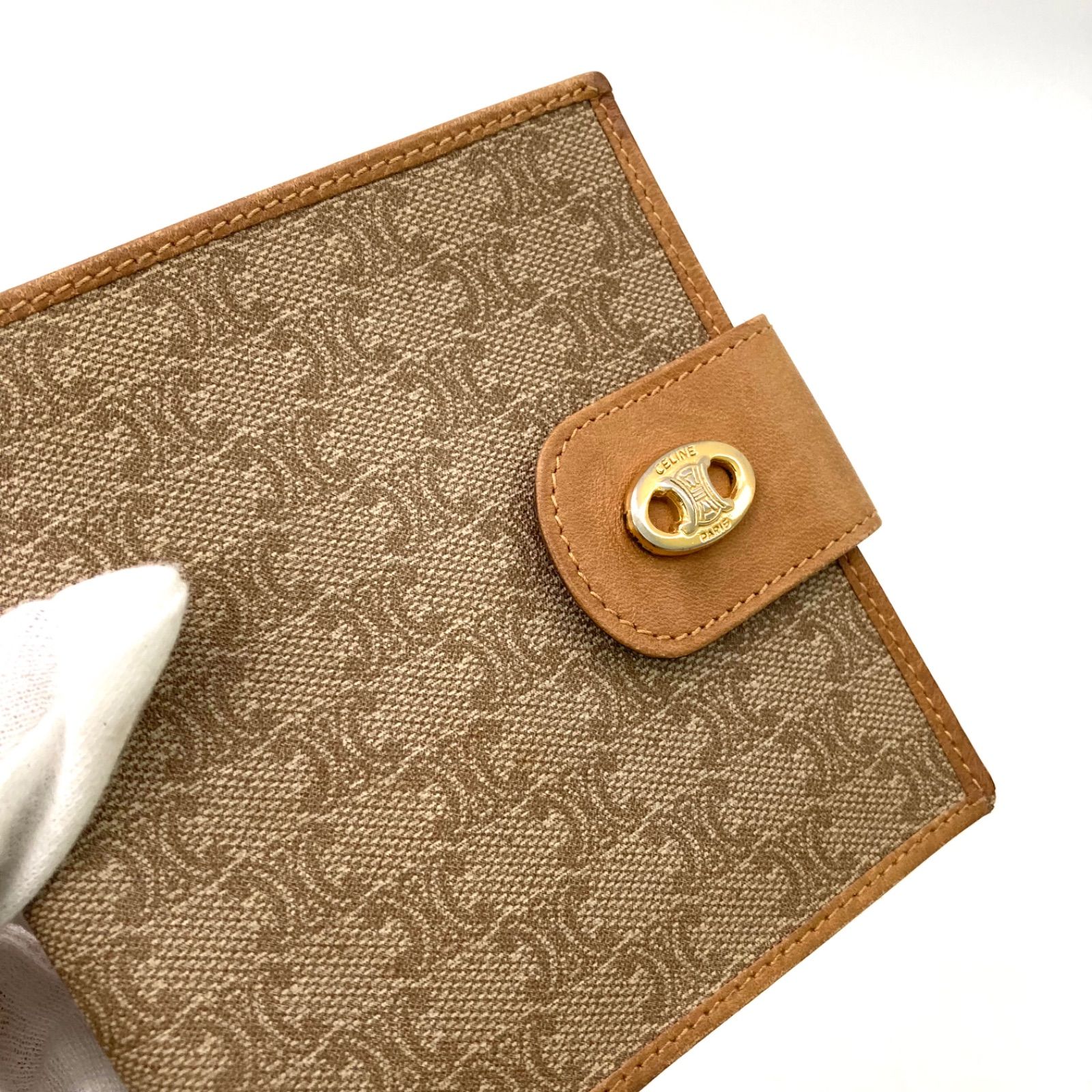 CELINE】セリーヌ 二つ折り財布 トリオンフ ブラウン ヴィンテージ
