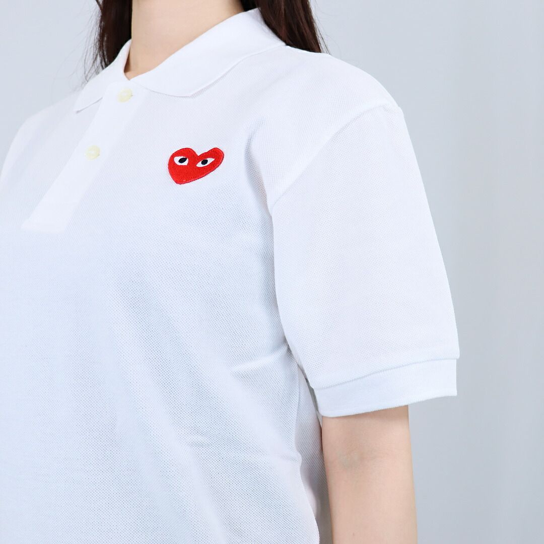 ⭐️限定1点⭐️コムデギャルソンユニセックスポロシャツ 白赤日本製　コットン コムデギャルソン COMME DES GARCONS ユニセックス メンズ レディース