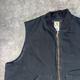 Carhartt カーハート ダックベスト 裏地キルティング ブラック XL カーハート ダック ベスト キルティング裏地 中綿 カーハート