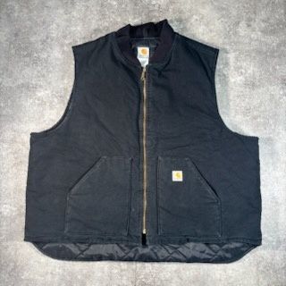 Carhartt ダックベスト 裏キルティング 2XL Tall ブラック carhartt カーハート ダックベスト キルティングライナー ブラック 黒