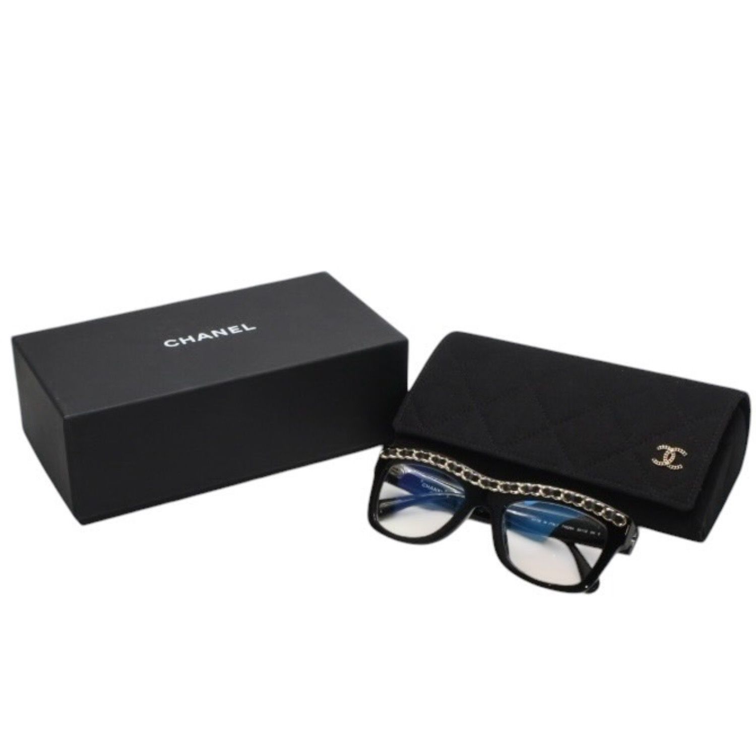 ✨値下中CHANEL伊達眼鏡 ケース付 CHANEL シャネル 伊達メガネ アイウェア 71626A S0112 サイズS ココ