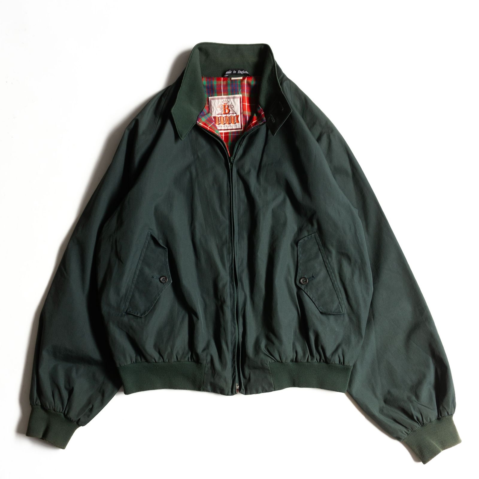 BARACUTA G9 ハリントン 深緑 ラムレザー Mサイズ ダブルジップ BARACUTA/バラクータ】別注フェイクレザーG9ハリントンジャケット