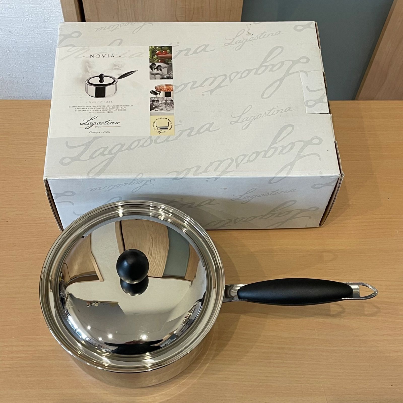 未使用品 LAGOSTINA ラゴスティーナ NOVIA ノビア 18cm 片手鍋 ソース