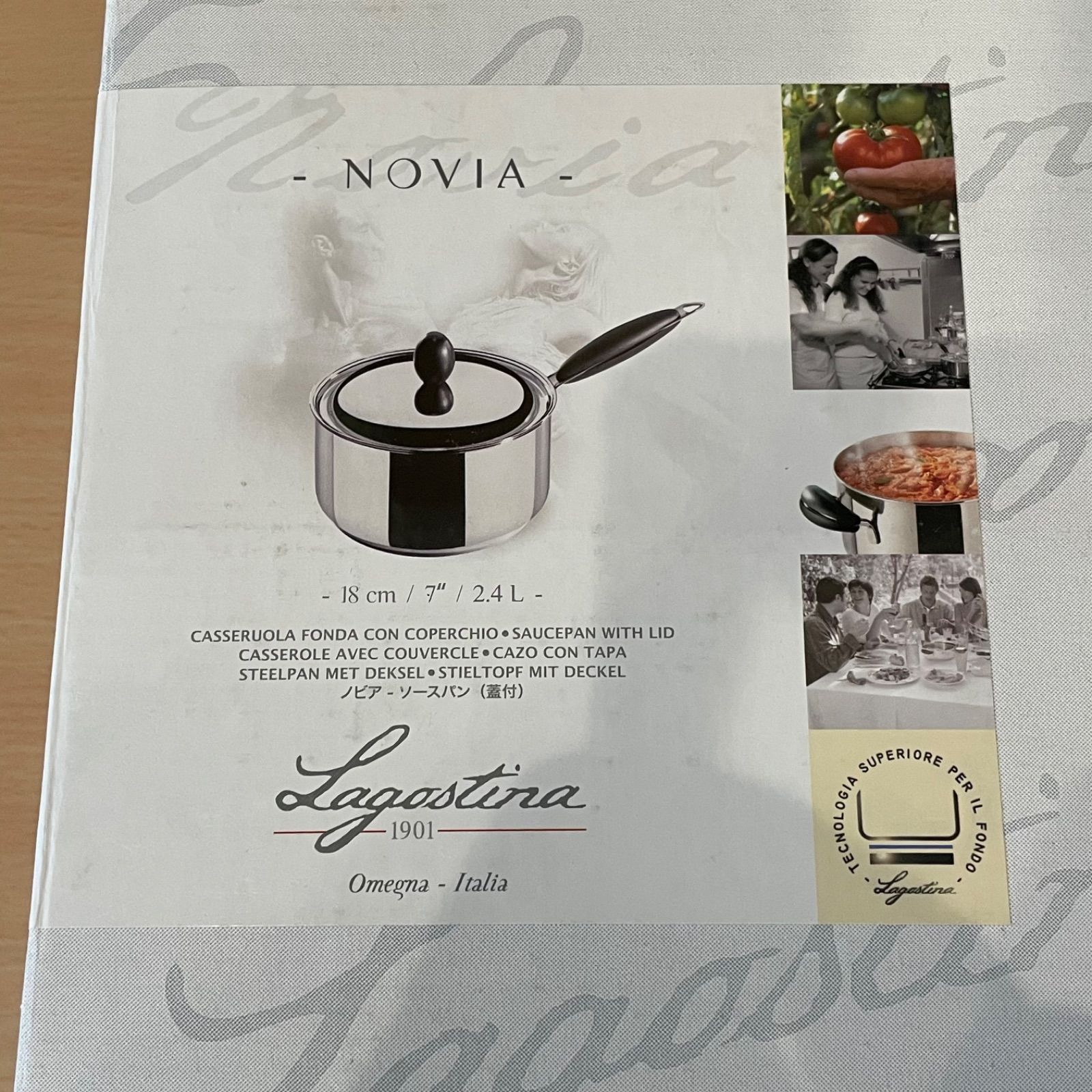 未使用品 LAGOSTINA ラゴスティーナ NOVIA ノビア 18cm 片手鍋 ソース