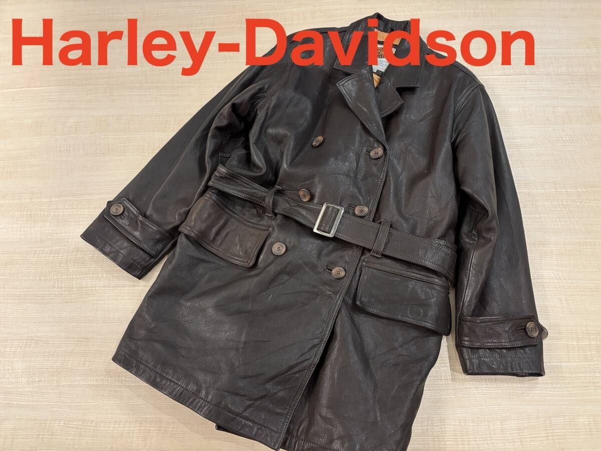 Harley-Davidson ハーレーダビッドソン レザーコート メンズS ベルト