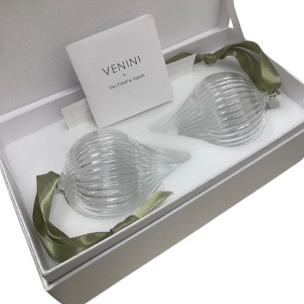 ヴァンクリーフ&アーペル　ノベルティVENINIガラス製オーナメント2個組ギフト Van Cleef & Arpels ヴァンクリーフ＆アーペル VENINI オーナメント