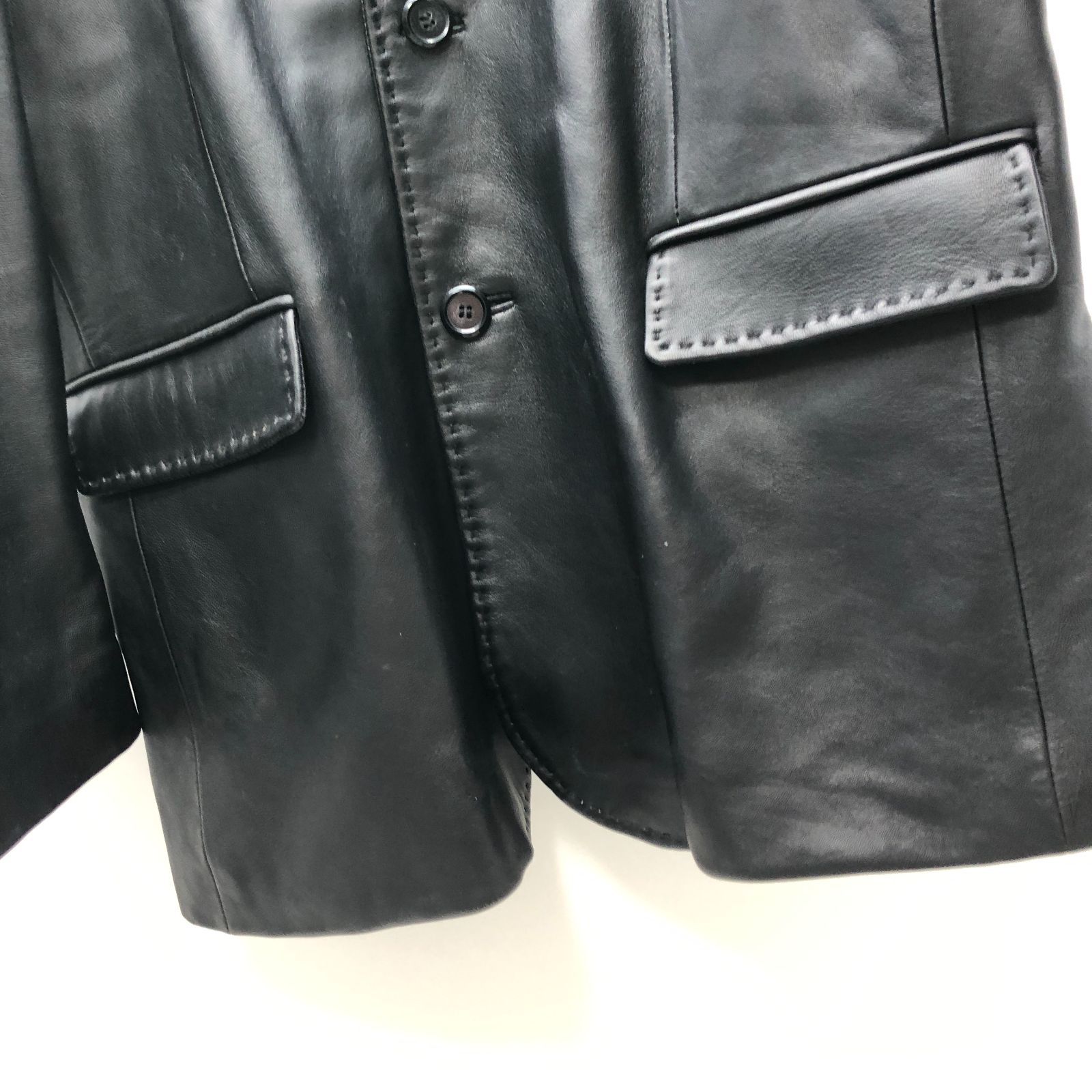 メンズ ラムレザー ジャケット 羊革 ブラック 黒 韓国 SGAW26-1355