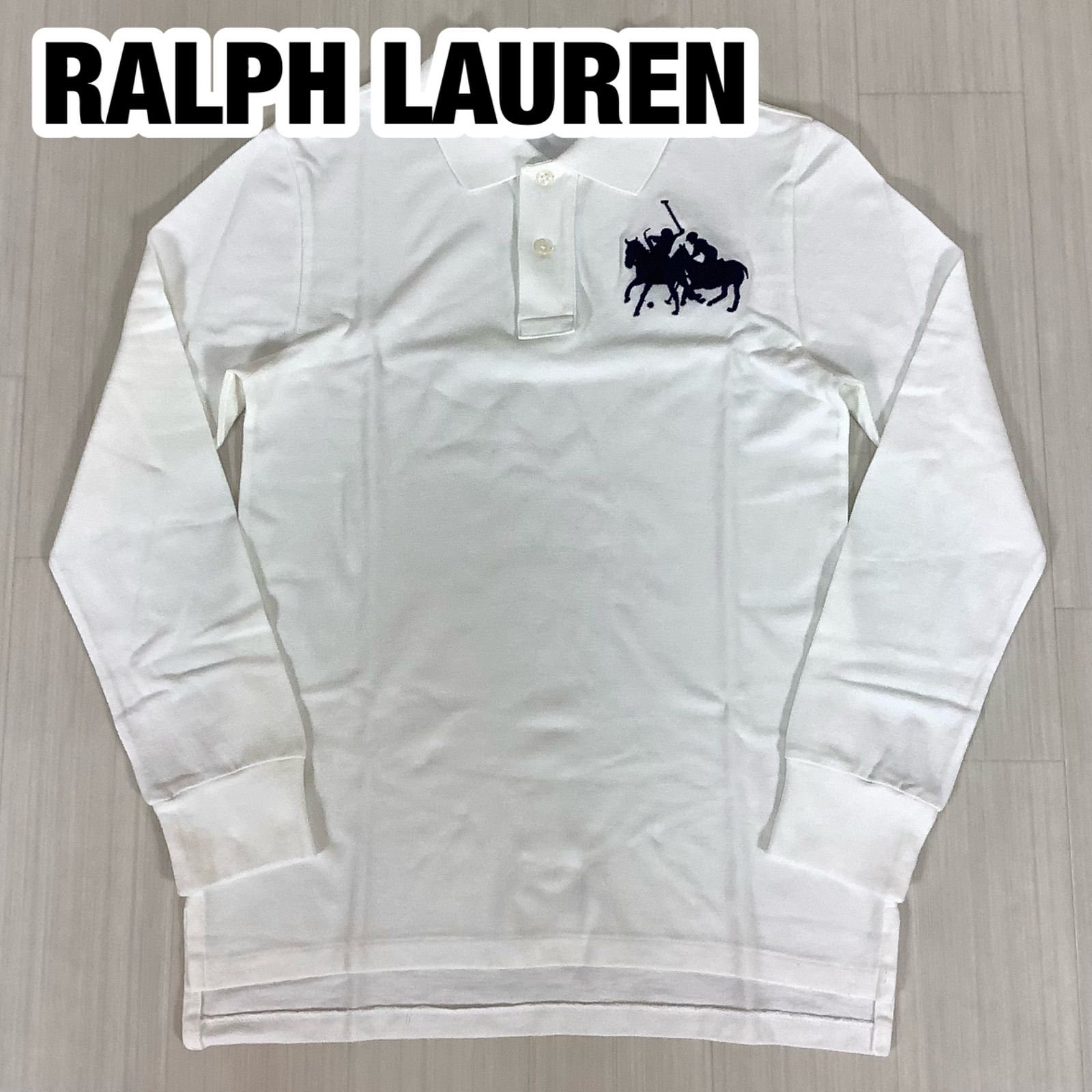 ラルフローレン ビッグポニー長袖ラ ガーシャツM ホワイト Ralph Lauren - 古着 ラルフローレン Ralph Lauren POLO RALPH LAUREN