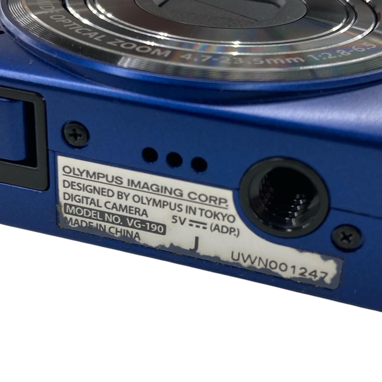 186000 OLYMPUS オリンパス STYLUS VG-190 ブルー コンパクトデジタル