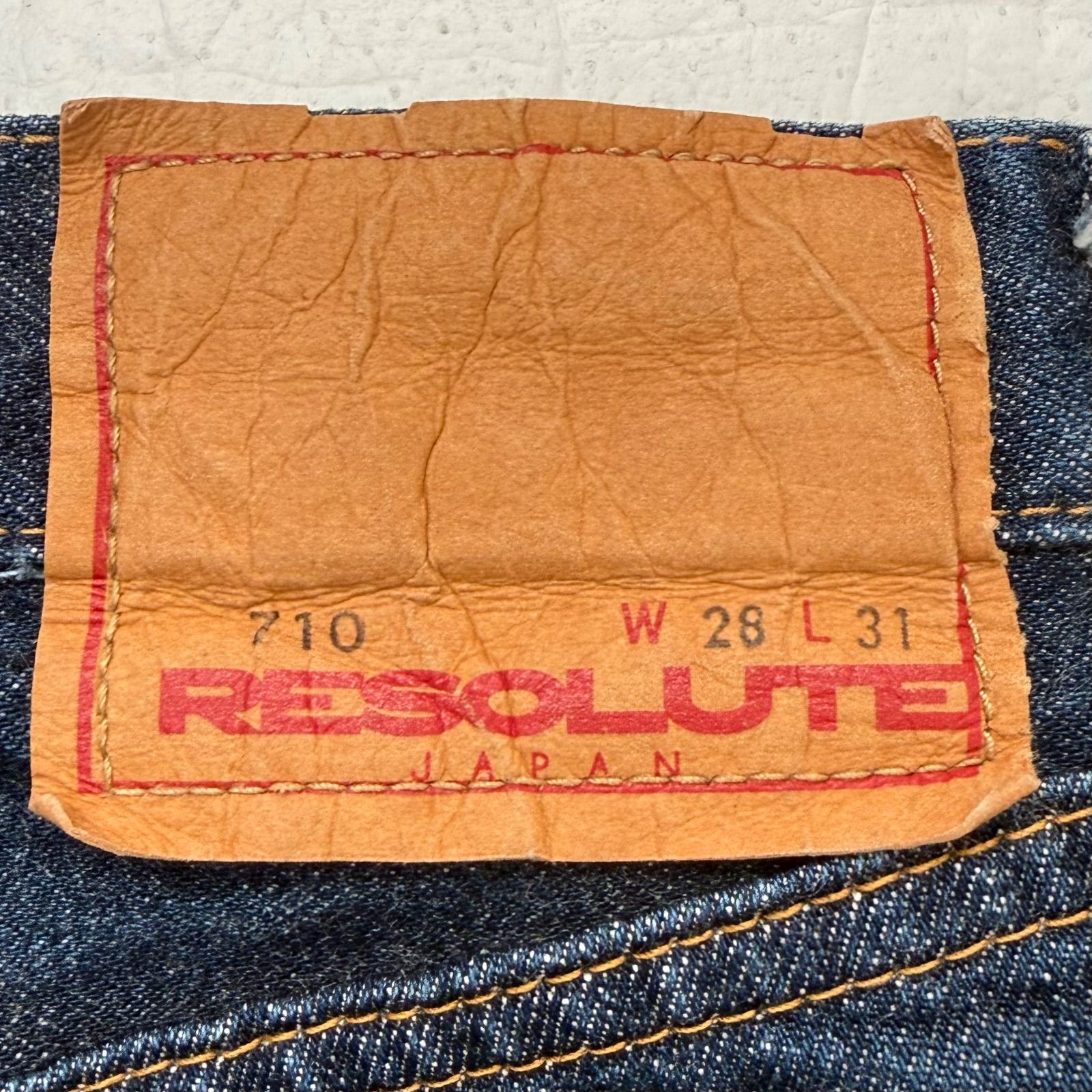 RESOLUTE 710 テーパードストレート デニム インディゴ W28 L31 (実寸 